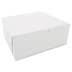 SCT Bakery Boxes, 10 x 10 x 4, White, 100/Carton (0973)