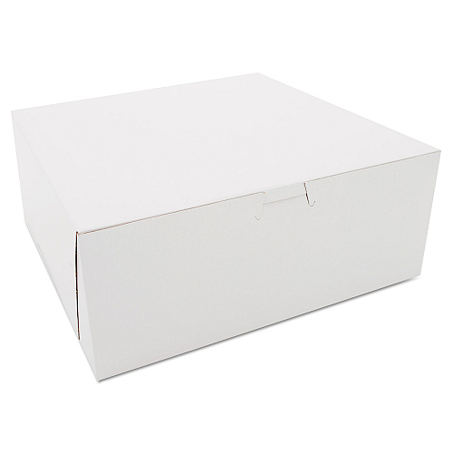 SCT Bakery Boxes, 10 x 10 x 4, White, 100/Carton (0973)