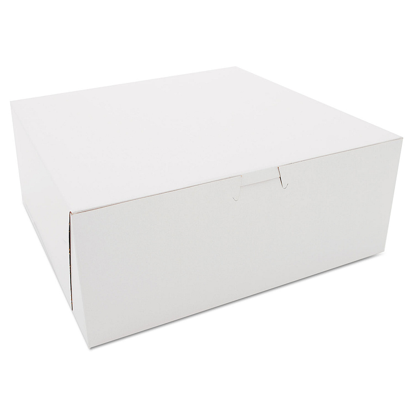 SCT Bakery Boxes, 10 x 10 x 4, White, 100/Carton (0973)