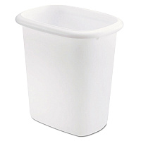 Open-top Wastebasket, 6 Qt, Plastic, White, 6/carton