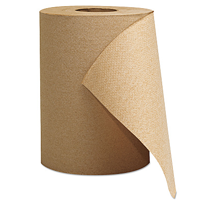 GEN Hardwound Roll Towels, 1-Ply, 8" x 300 ft, Brown, 12 Rolls/Carton (GEN1804)