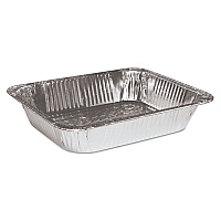 HFA Aluminum Steam Table Pans, Half-Size Deep, 2.56" Deep, 10.38 x 12.75, 100/Carton (32100)