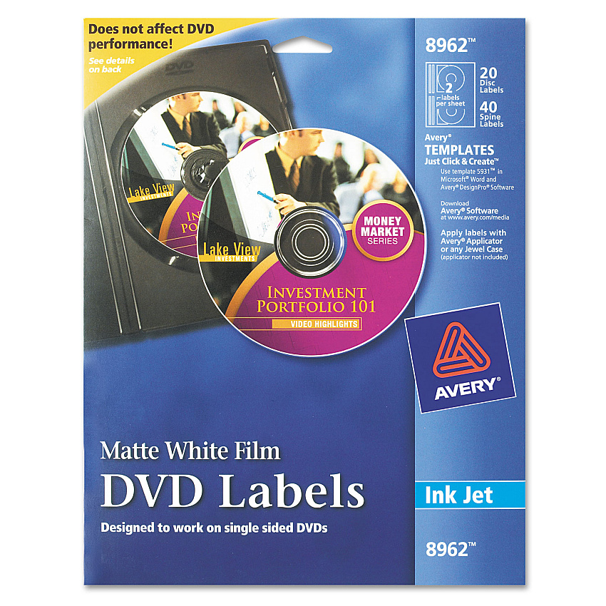 Avery 8962 Inkjet DVD Labels