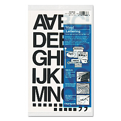 Chartpak Press-On Vinyl Letters and Numbers, Self Adhesive, Black, 1 1/2"h, 37 Letters and Numbers (01040)