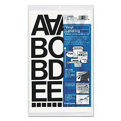 Chartpak Press-On Vinyl Letters and Numbers, Self Adhesive, Black, 2"h, 77/Pack (01050)