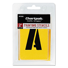 Chartpak Professional Lettering Stencils, Painting Stencil Set, A-Z Set/0-9, 2", Manila, 35/Set (01555)