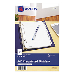 Avery Preprinted Tab Dividers, 12-Tab, 8.5 x 5 1/2 (11313)