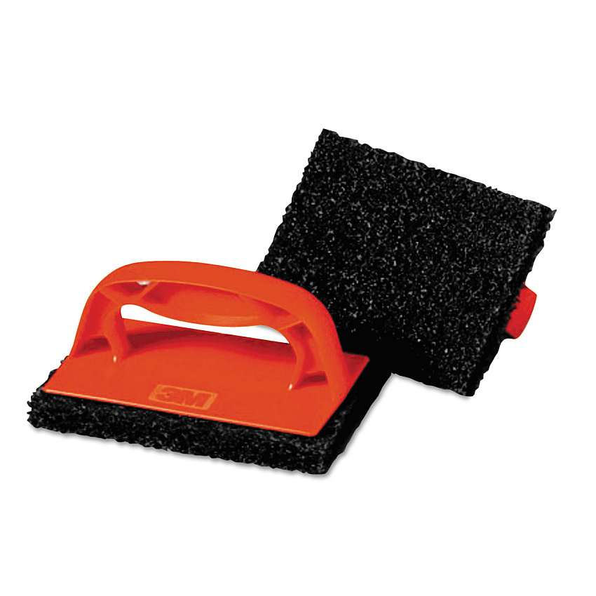 Scotch-Brite PROFESSIONAL Scotchbrick Griddle Scrubber 9537, 4 x 6 x 3, Red/Black, 12/Carton (59203)