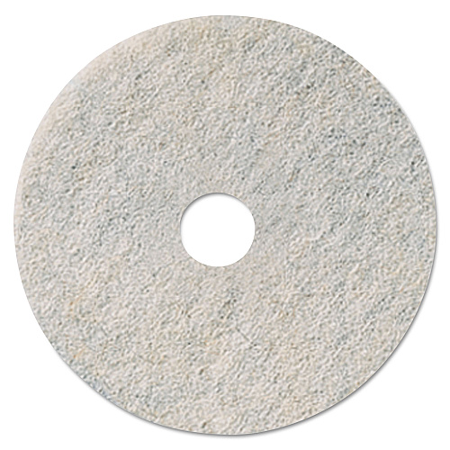 3M Niagara Natural Burnishing Pad, 27" Diameter, White, 5/Carton (35085)