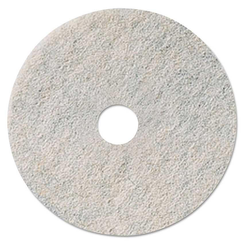 3M Niagara Natural Burnishing Pad, 27" Diameter, White, 5/Carton (35085)