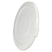 Rubbermaid Commercial Round Flat Top Lid, for 32 gal Round BRUTE Containers, 22.25" diameter, White (2631WHI)