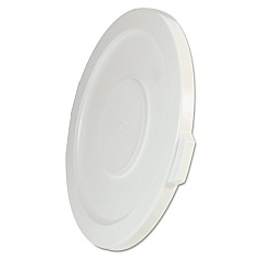 Rubbermaid Commercial Round Flat Top Lid, for 32 gal Round BRUTE Containers, 22.25" diameter, White (2631WHI)