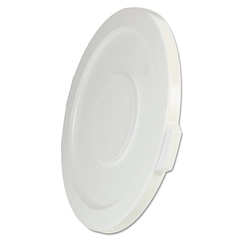Rubbermaid Commercial Round Flat Top Lid, for 32 gal Round BRUTE Containers, 22.25" diameter, White (2631WHI)