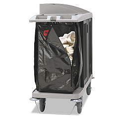 Rubbermaid Commercial Zippered Vinyl Cleaning Cart Bag, 25 gal, 17" x 33", Brown (1966885)