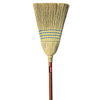 Rubbermaid Commercial Corn-Fill Broom, Corn Fiber Bristles, 38" Overall Length, Blue (6383)