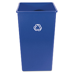 Rubbermaid Commercial Recycling Container, Square, Plastic, 50 gal, Blue (395973BLU)
