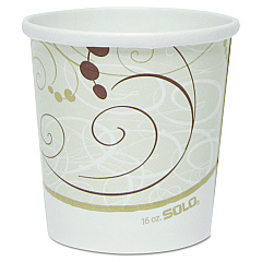 Dart Flexstyle Double Poly Paper Containers, 16 oz, Symphony Design, 25/Pack (H4165SYM)
