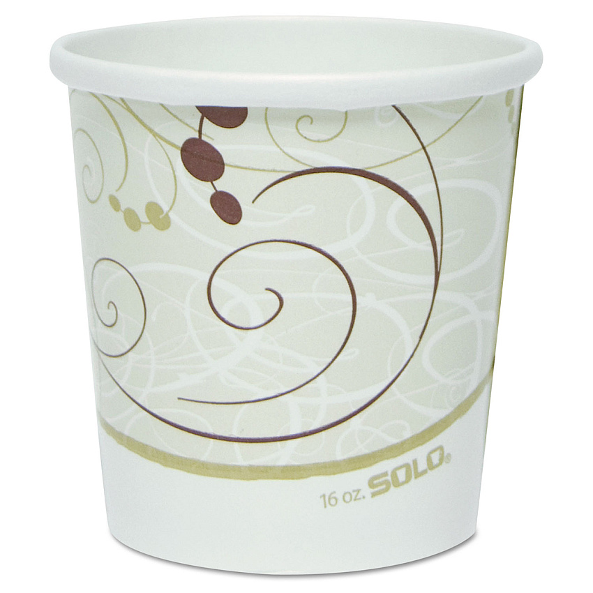 Dart Flexstyle Double Poly Paper Containers, 16 oz, Symphony Design, 25/Pack (H4165SYM)