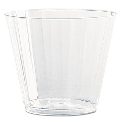 WNA Classic Crystal Plastic Tumblers, 9 oz, Clear, Fluted, Squat, 20/Pack, 12 Packs/Carton (CC9240)