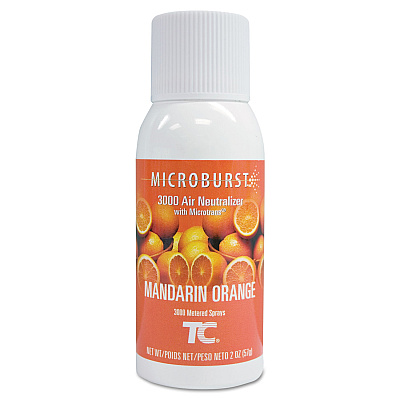 Rubbermaid Commercial Microburst 3000 Refill, Mandarin Orange, 2 oz Aerosol Spray, 12/Carton (402408)