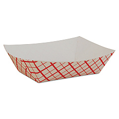 SCT Paper Food Baskets, 0.5 lb Capacity, 4.58 x 3.2 x 1.25, Red/White Checkerboard, 1,000/Carton (0409)