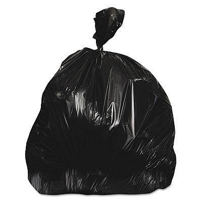Heritage High-Density Waste Can Liners, 56 gal, 22 mic, 43" x 48", Black, 25 Bags/Roll, 6 Rolls/Carton (Z8648WKR01)