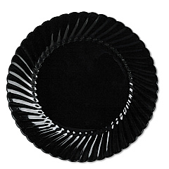 WNA Classicware Plates, Plastic, 10.25" dia, Black, 144/Carton (CW10144BK)
