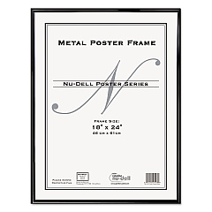 NuDell Metal Poster Frame, Plastic Face, 18 x 24, Black (31222)