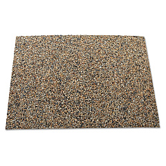 Rubbermaid Commercial Landmark Series Aggregate Panel, For 35 gal Classic Container, 15.7 x 27.9 x 0.38, Stone, River Rock, 4/Carton (4003RIV)