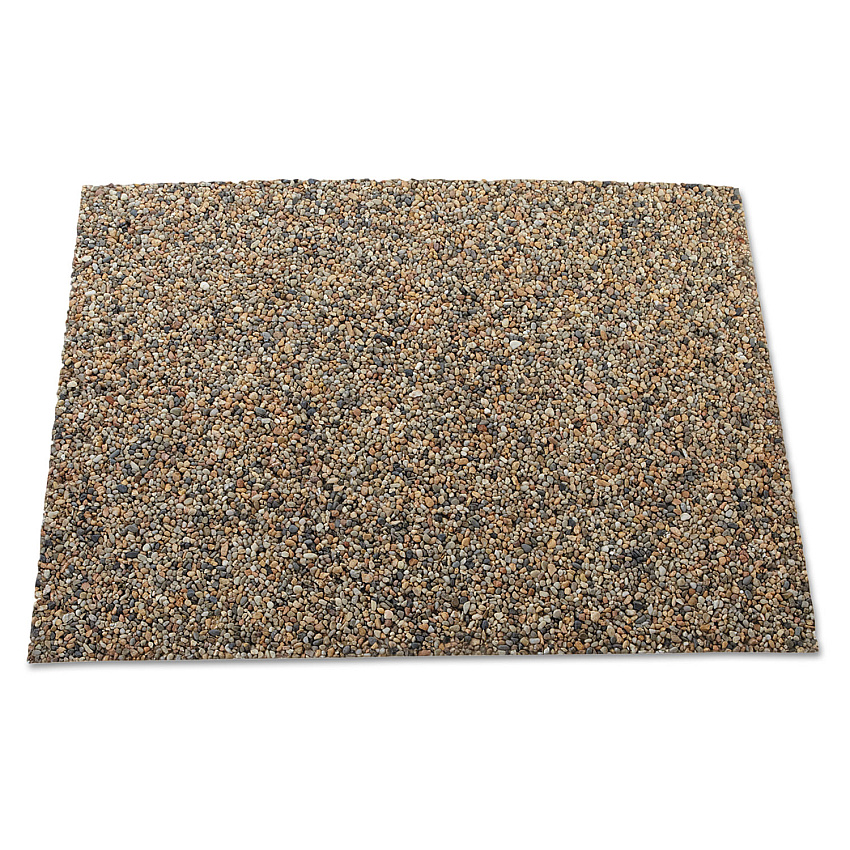 Rubbermaid Commercial Landmark Series Aggregate Panel, For 35 gal Classic Container, 15.7 x 27.9 x 0.38, Stone, River Rock, 4/Carton (4003RIV)