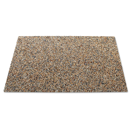 Rubbermaid Commercial Landmark Series Aggregate Panel, For 50 gal Classic Container, 34.3 x 20.7 x 0.38, Stone, River Rock, 4/Carton (4004RIV)