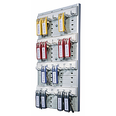 Durable Key Rack, 24-Tag Capacity, 8 3/8" x 1 3/8" x 14 1/8", Gray Plastic (195610)