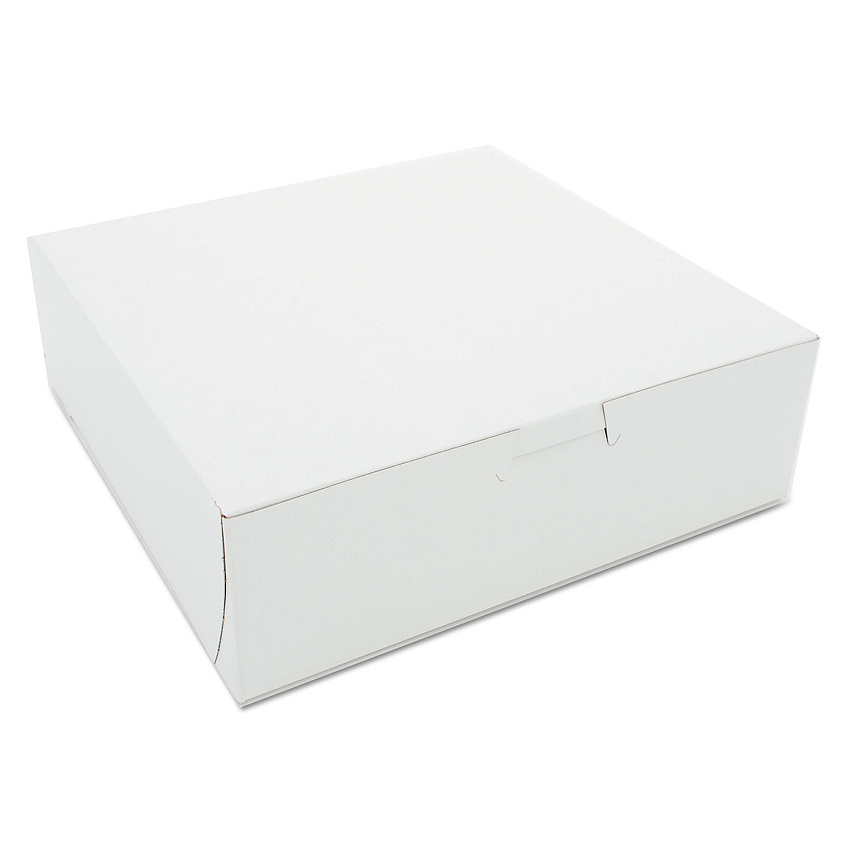White One-piece Non-window Bakery Boxes, 8 X 8 X 2.5, White, Paper, 250/carton