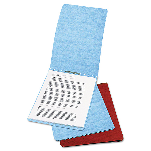 ACCO PRESSTEX Report Cover with Tyvek Reinforced Hinge, Top Bound, Two-Piece Prong Fastener, 2" Capacity, 8.5 x 11, Red/Red (17028)