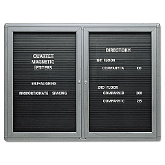 Quartet Enclosed Magnetic Directory, 48 x 36, Black Surface, Graphite Aluminum Frame (2964LM)