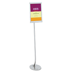 Quartet Designer Sign Stand, Silver Aluminum Frame, 11 x 17 (7922)