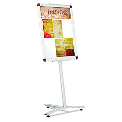 Quartet Improv Lobby Clip-Frame Pedestal Sign, 18 x 24 Frame, 54" High, Aluminum (LCF2418)