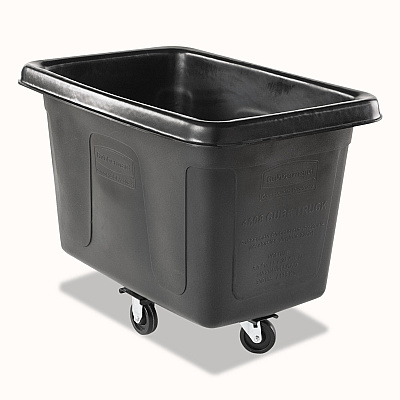 Rubbermaid Commercial Cube Truck, Rectangular, 300 lb Capacity, Black (4608BLA)