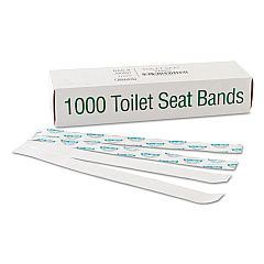 Bagcraft Sani/Shield Printed Toilet Seat Band, 16 x 1.5, Deep Blue/White, 1,000/Carton (300591)