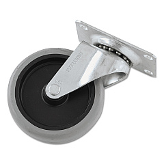 Rubbermaid Commercial Replacement Non-Marking Plate Caster, 4", Black/Gray (FG1011L20000)