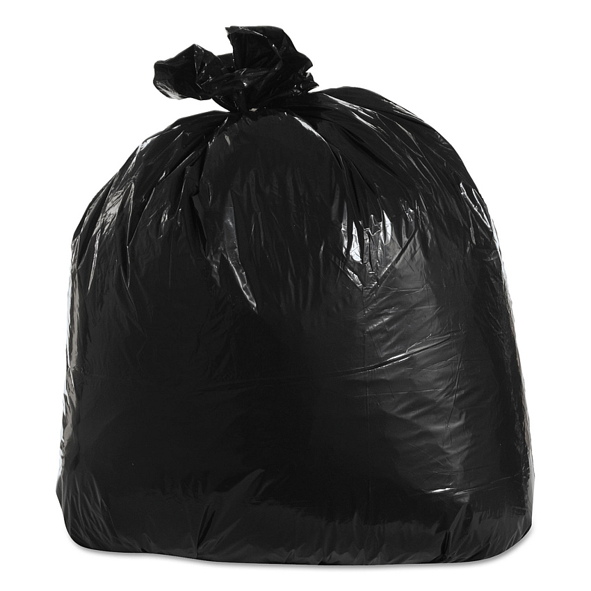 Trinity Plastics Low-Density Can Liners, 33 gal, 1.25 mil, 33" x 39", Black, 100/Carton (ML3339H)