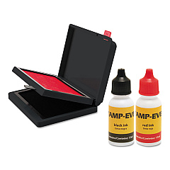 Trodat Two-Color Stamp Pad with Ink Refill, 2.38" x 4", Red/Black (6193)