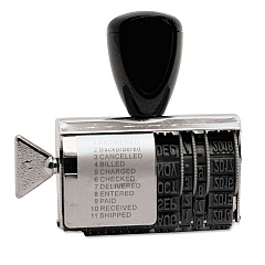 Trodat Rubber 11-Message Dial-A-Phrase Date Stamp, Conventional, 2" x 0.38" (T2754)
