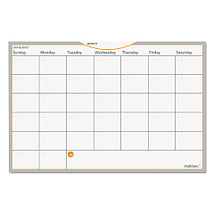 AT-A-GLANCE WallMates Self-Adhesive Dry Erase Monthly Planning Surfaces, 18 x 12, White/Gray/Orange Sheets, Undated (AW402028)