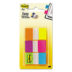 Post-it Flags Page Flags in Portable Dispenser, Assorted Brights, 60 Flags/Pack (680EGALT)