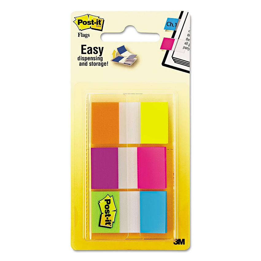 Post-it Flags Page Flags in Portable Dispenser, Assorted Brights, 60 Flags/Pack (680EGALT)