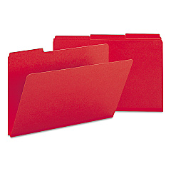 Smead Expanding Recycled Heavy Pressboard Folders, 1/3-Cut Tabs: Assorted, Legal Size, 1" Expansion, Bright Red, 25/Box (22538)