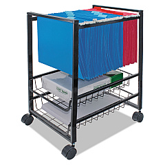 Advantus Mobile File Cart w/Sliding Baskets, 12.88w x 15d x 21.13h, Black (34075)