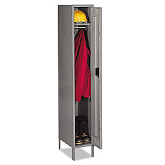 Tennsco Single Tier Locker with Legs, 12w x 18d x 78h, Medium Gray (STS1218721MG)