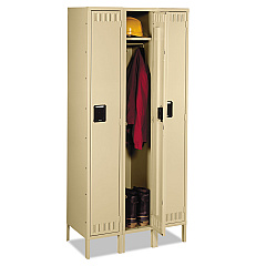 Tennsco Single Tier Locker with Legs, Three Units, 36w x 18d x 78h, Sand (STS1218723SD)